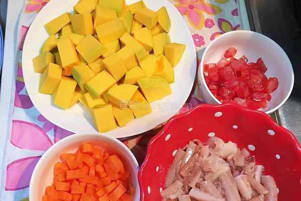 鱿鱼南瓜焖饭（电饭煲）的做法图解4