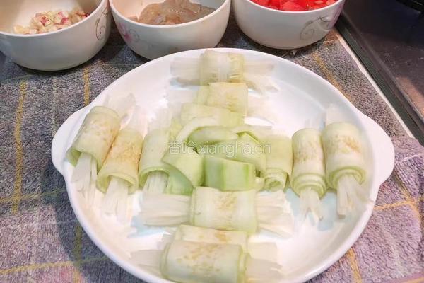 虾仁蒸水瓜的做法图解5