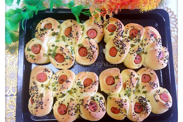 火腿芝麻面包的做法图解14