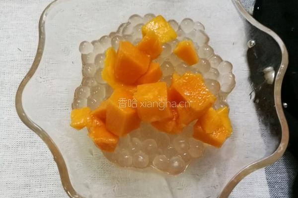 果蔬汁芋圆西米露的做法图解7