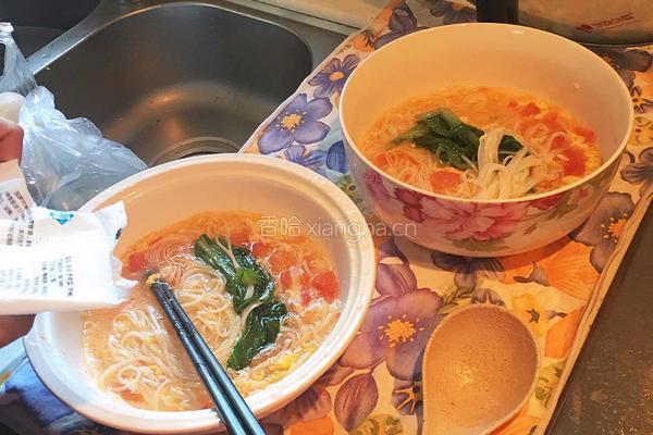 番茄青菜肉丝鸡蛋面的做法图解3