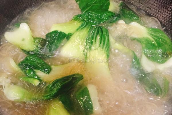 青菜枸杞粉丝汤的做法图解6