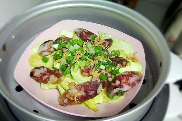 丝瓜蒸香肠的做法图解4