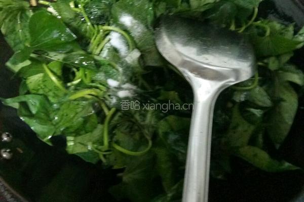 蒜香红薯叶的做法图解6