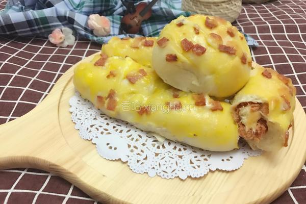 芝士香肠培根包、芝士肉松包的做法图解12