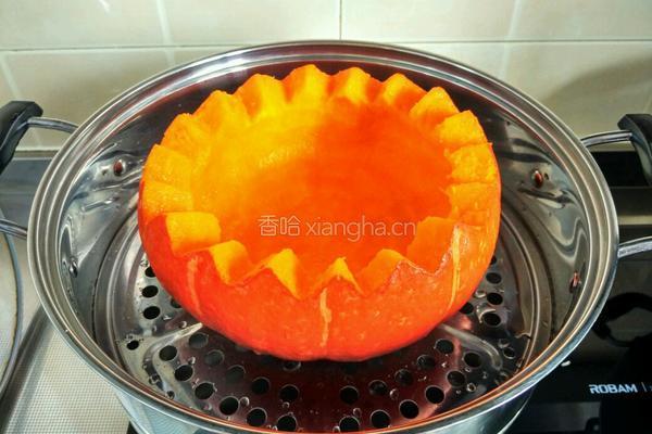 香菇糯米鸡翅南瓜盅的做法图解10