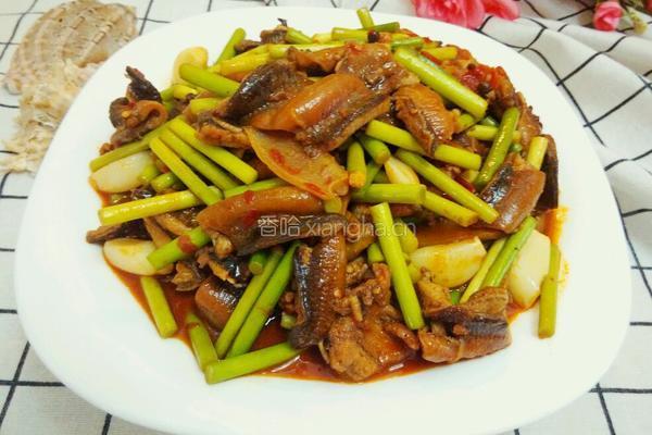 蒜苔烧黄鳝的做法图解15