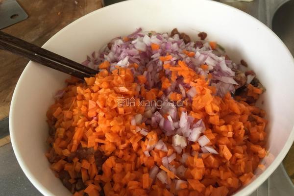 香煎蔬菜肉饼的做法图解2