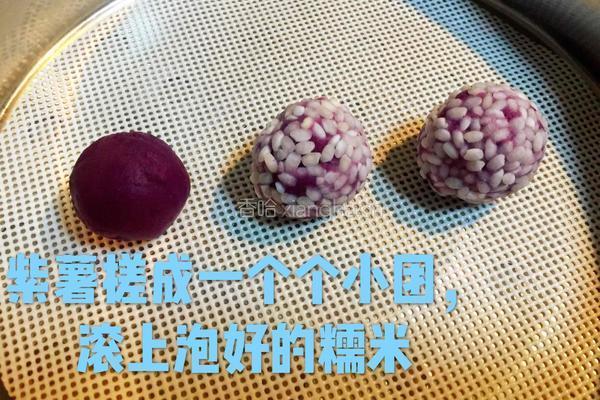 紫薯糯米团的做法图解4