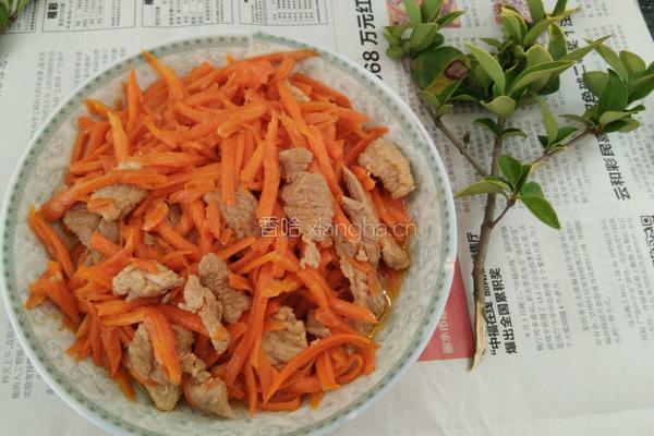 胡萝卜丝炒肉的做法图解6