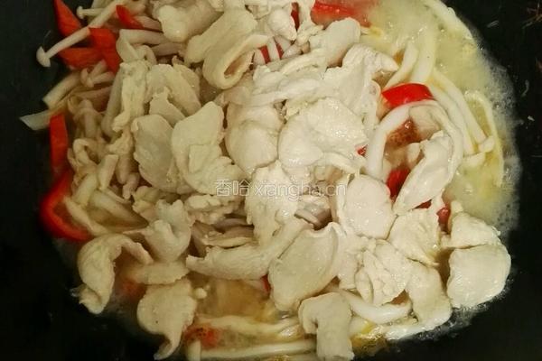 白玉菇炒鸡脯的做法图解7