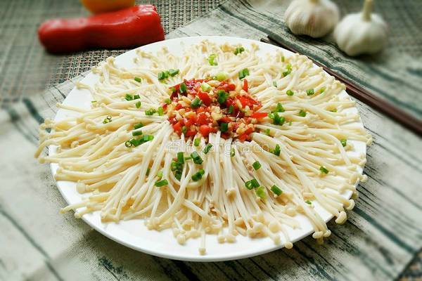 蒜蓉粉丝金针菇的做法图解7