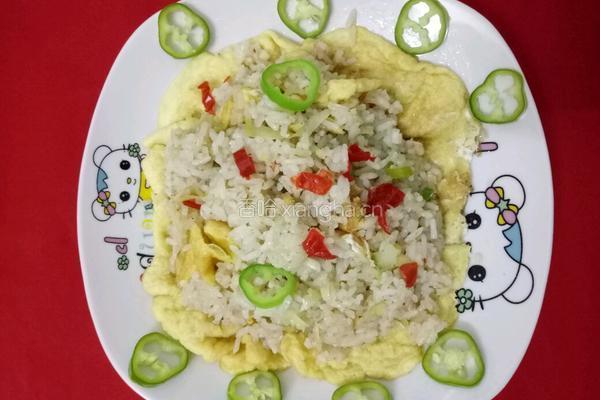 包菜蛋炒饭的做法图解8