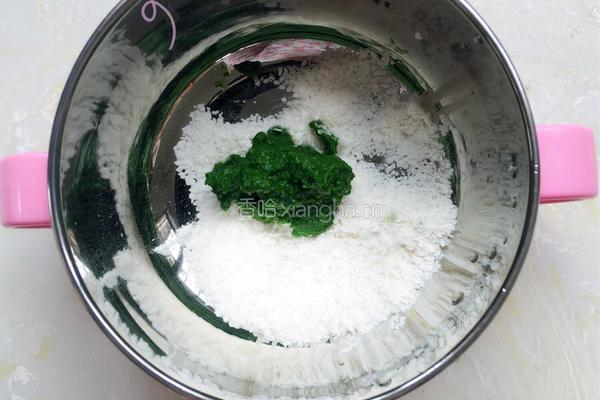 小白菜米粉泥的做法图解3