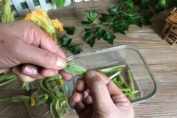 清炒南瓜花（儿时的味道）的做法图解1