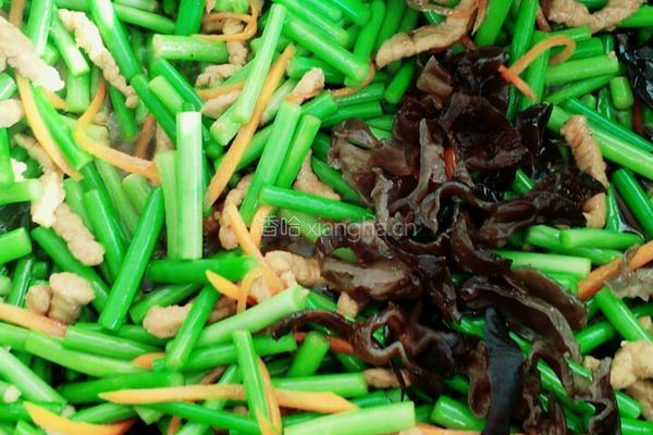 蒜苔炒肉丝的做法图解4