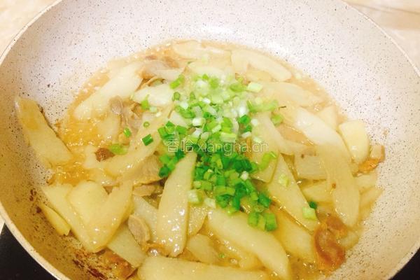 豆腐山药炒咸肉的做法图解9