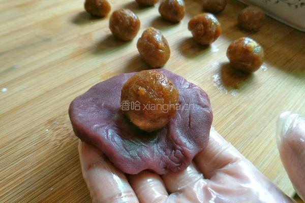 豆沙肉松馅麻团的做法图解11