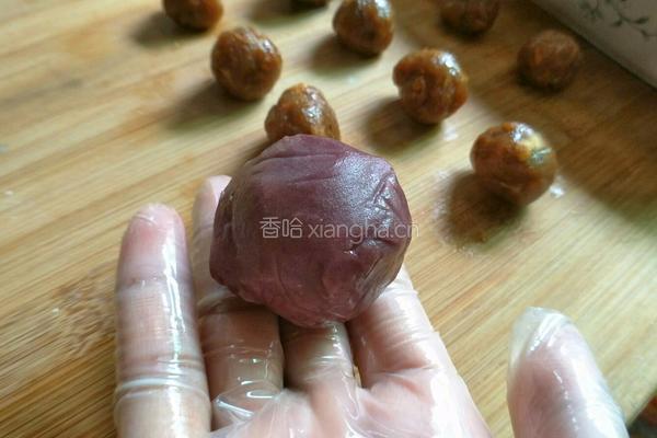 豆沙肉松馅麻团的做法图解12
