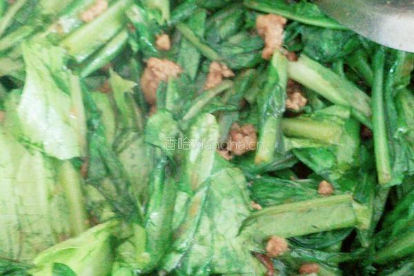 肉末油麦菜炖粉条豆泡的做法图解3
