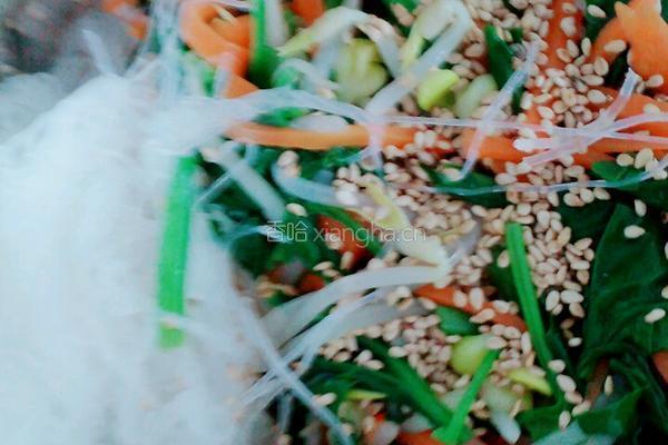 豆芽菠菜拌粉丝的做法图解5