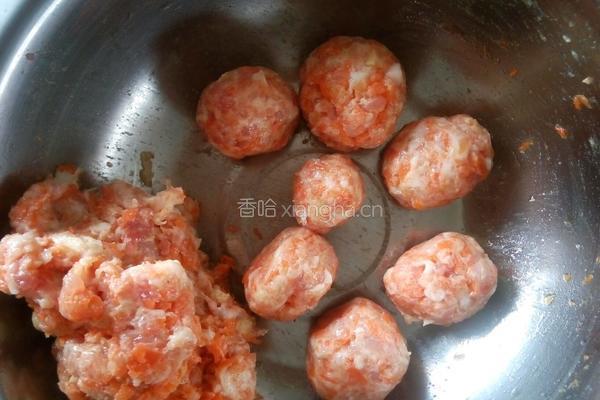 胡萝卜肉馅丸子的做法图解5