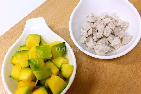 宝宝辅食分享【南瓜肉丁双米饭】12m+的做法图解3