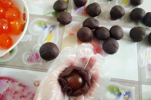 彩虹渐变蛋黄酥(无需揉出膜）的做法图解15