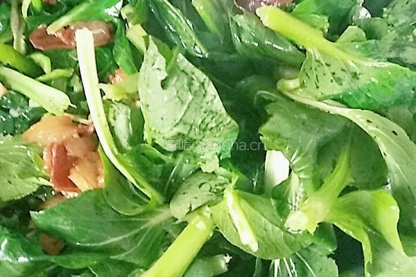 腊肉炒小白菜的做法图解6