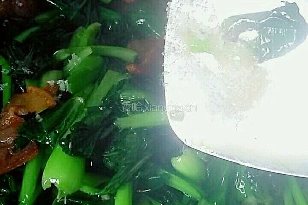 腊肉炒小白菜的做法图解8