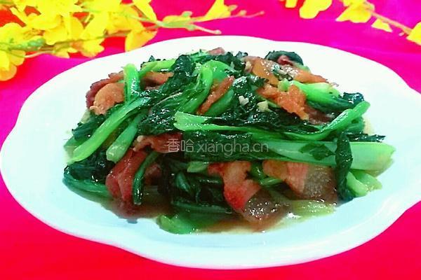 腊肉炒小白菜的做法图解11