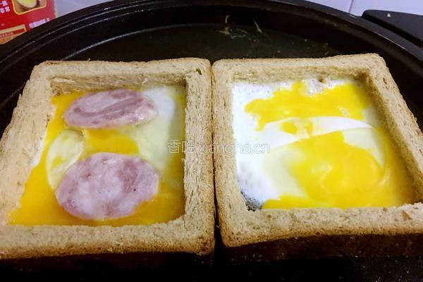 鸡蛋火腿烤面包片的做法图解4