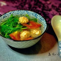 豌豆尖肉丸汤的做法[图]
