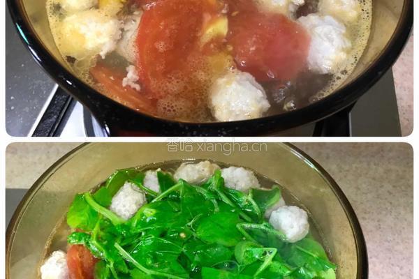 豌豆尖肉丸汤的做法图解9