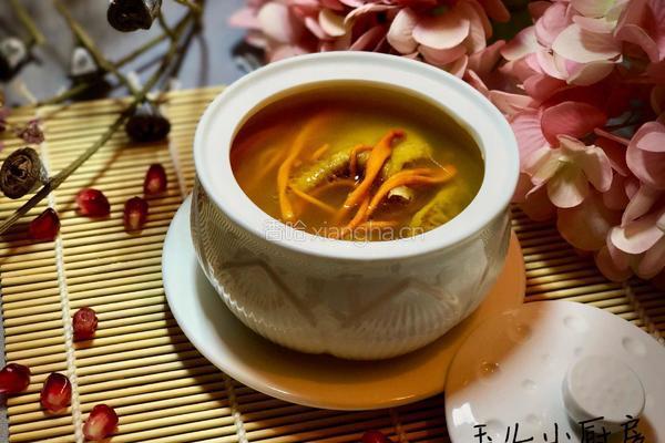 虫草花猪肚土鸡汤的做法图解7