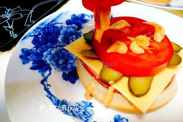煎蛋汉堡的做法图解7