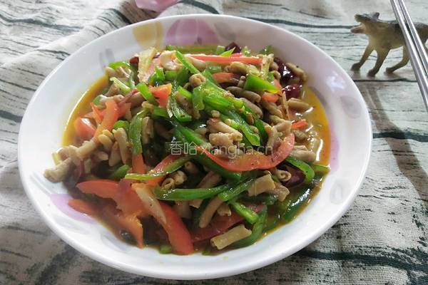 双椒炒鸭肠的做法图解10