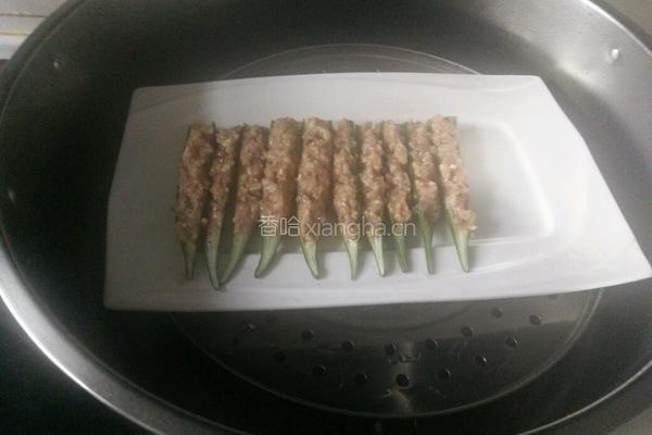 秋葵酿肉的做法图解4