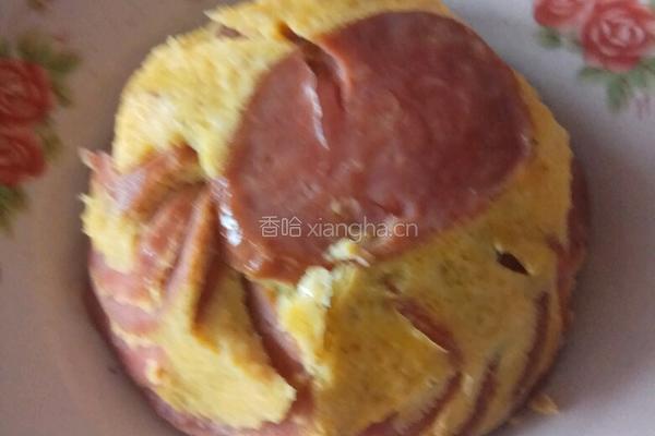 香肠蒸蛋的做法图解2