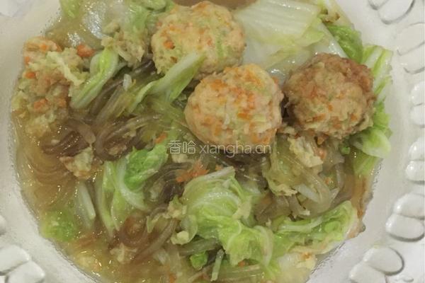 丸子白菜炖粉条的做法图解7