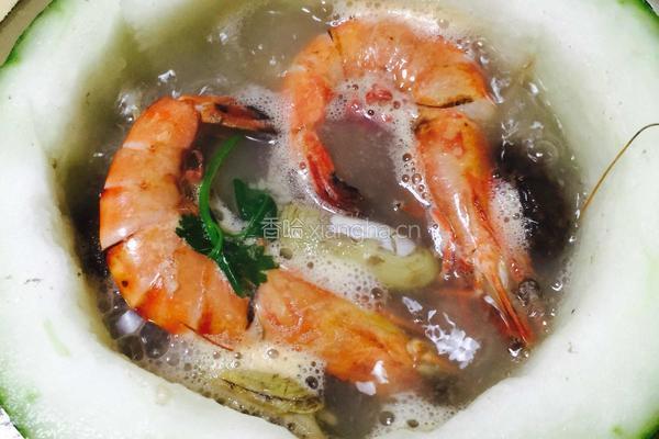 海鲜冬瓜盅火锅的做法图解14