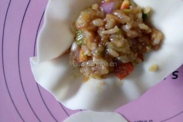 糯米虾仁烧麦的做法图解10