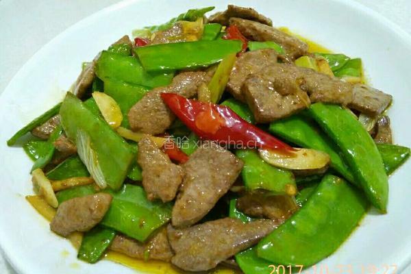 荷兰豆炒猪肝的做法图解1