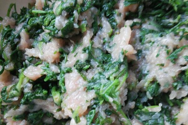 荠菜肉末塞油豆腐的做法图解6