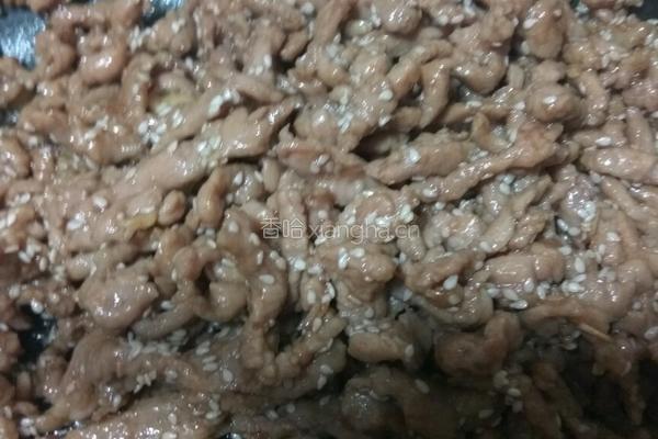 孜然芝麻炒肉丝的做法图解7