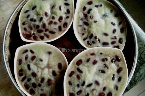 红豆抹茶钵仔糕的做法图解3
