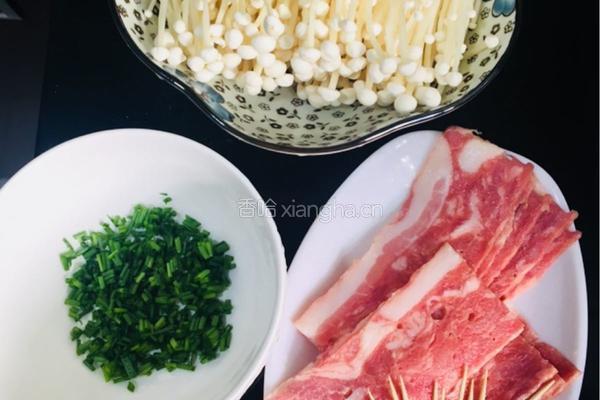 培根金针菇卷的做法图解4