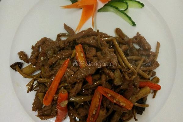 茶树菇炒牛柳的做法图解6
