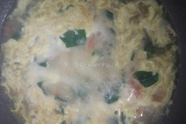 西红柿菠菜鸡蛋汤的做法图解3