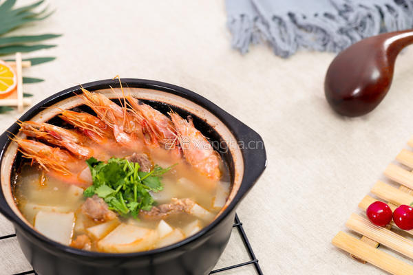 鲜虾羊肉砂锅的做法图解10